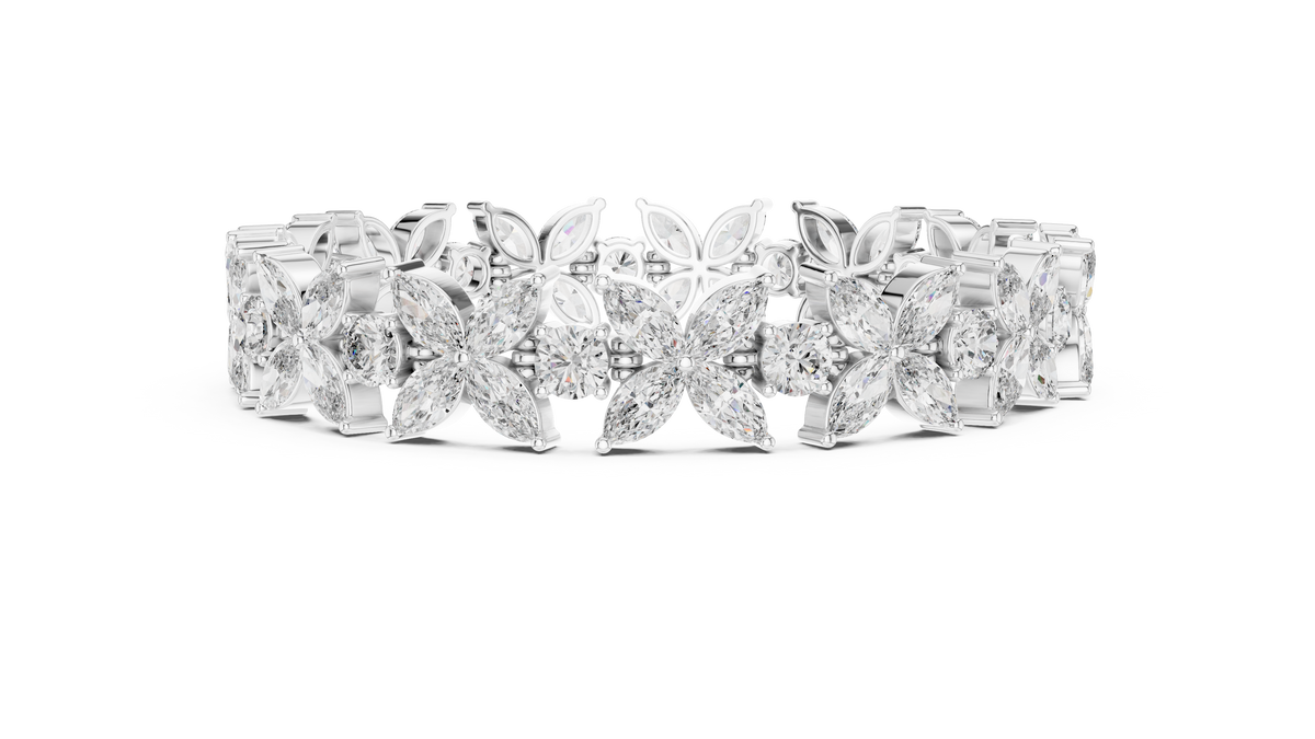 14.05ct TW Marquise and Round Lab-Grown Diamond Bracelet — En Fleur