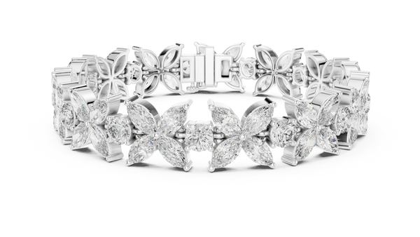 14.05ct TW Marquise and Round Lab-Grown Diamond Bracelet — En Fleur
