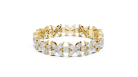 14.05ct TW Marquise and Round Lab-Grown Diamond Bracelet — En Fleur in Yellow Gold — Verasah fine jewellery