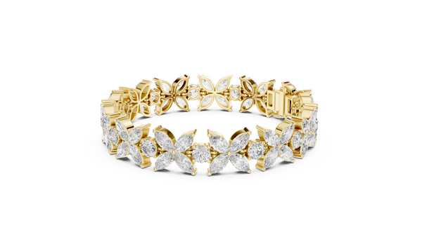 14.05ct TW Marquise and Round Lab-Grown Diamond Bracelet — En Fleur