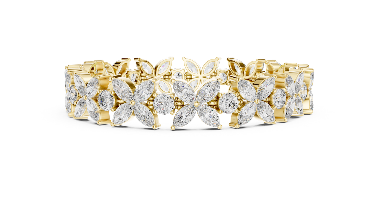 14.05ct TW Marquise and Round Lab-Grown Diamond Bracelet — En Fleur