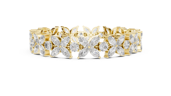 14.05ct TW Marquise and Round Lab-Grown Diamond Bracelet — En Fleur