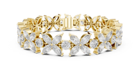 14.05ct TW Marquise and Round Lab-Grown Diamond Bracelet — En Fleur in Yellow Gold — Verasah fine jewellery