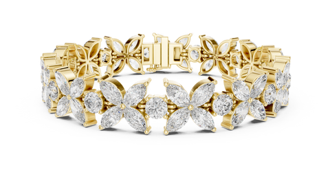 14.05ct TW Marquise and Round Lab-Grown Diamond Bracelet — En Fleur