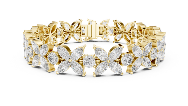14.05ct TW Marquise and Round Lab-Grown Diamond Bracelet — En Fleur