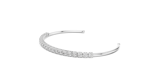 2.3ct TW Round Lab-Grown Diamond Cuff Bangle