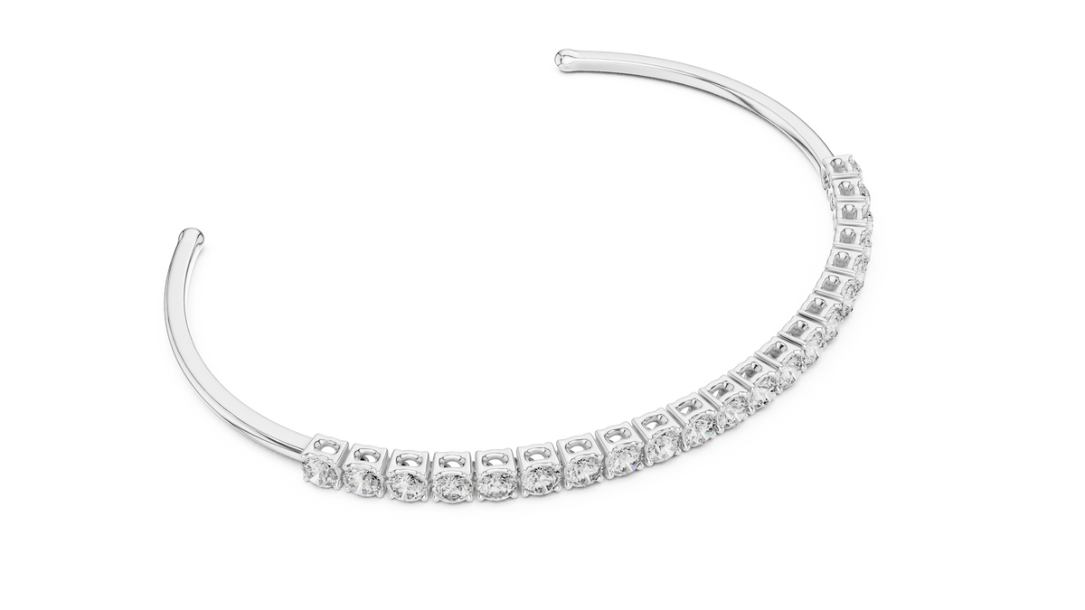 2.3ct TW Round Lab-Grown Diamond Cuff Bangle