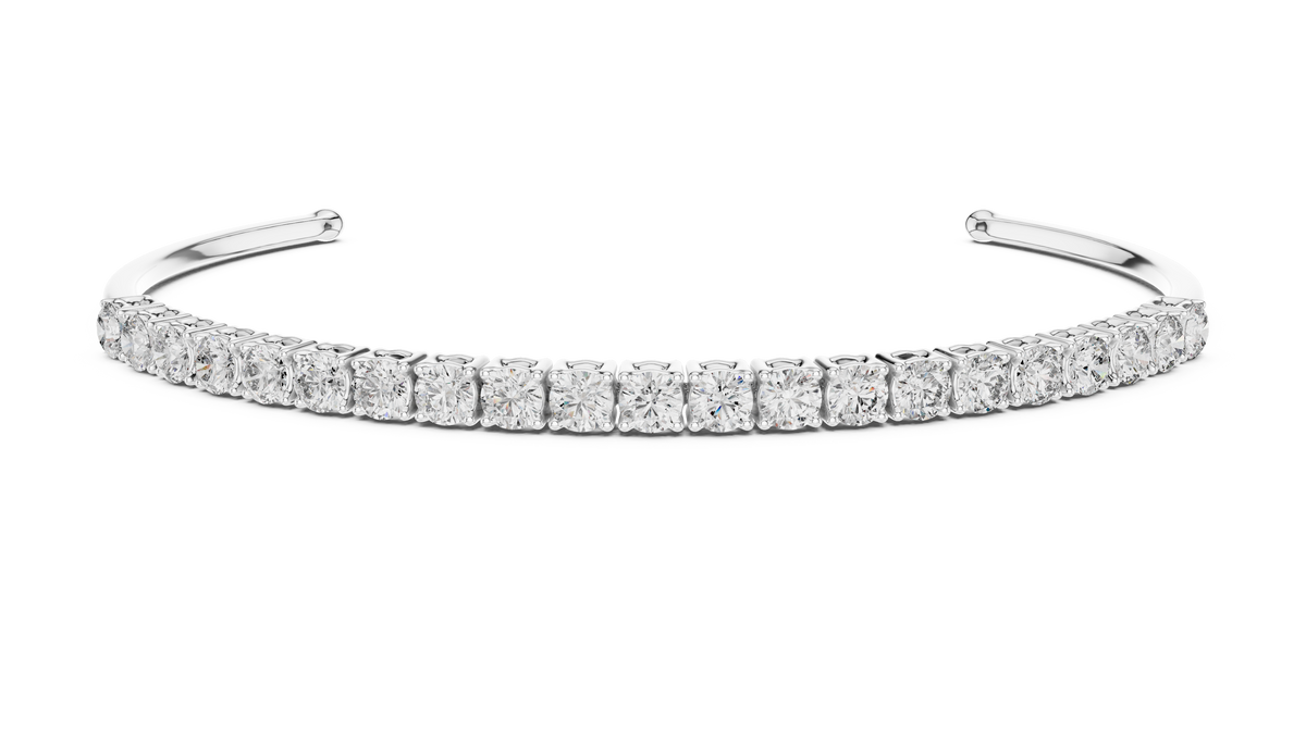 2.3ct TW Round Lab-Grown Diamond Cuff Bangle