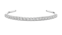 2.3ct TW Round Lab-Grown Diamond Cuff Bangle in White Gold — Verasah fine jewellery