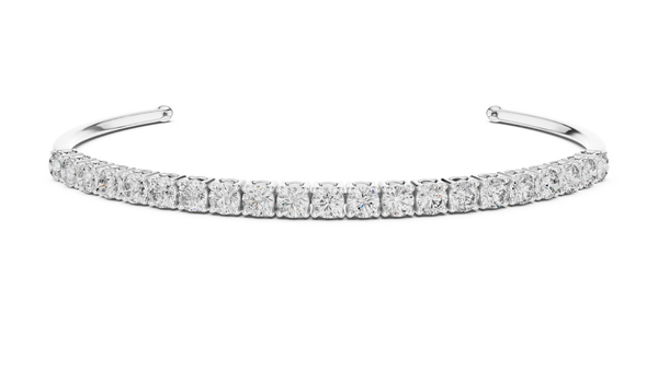 2.3ct TW Round Lab-Grown Diamond Cuff Bangle