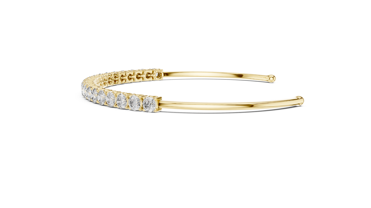 2.3ct TW Round Lab-Grown Diamond Cuff Bangle