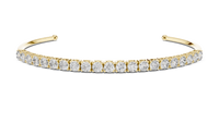 2.3ct TW Round Lab-Grown Diamond Cuff Bangle in Yellow Gold — Verasah fine jewellery
