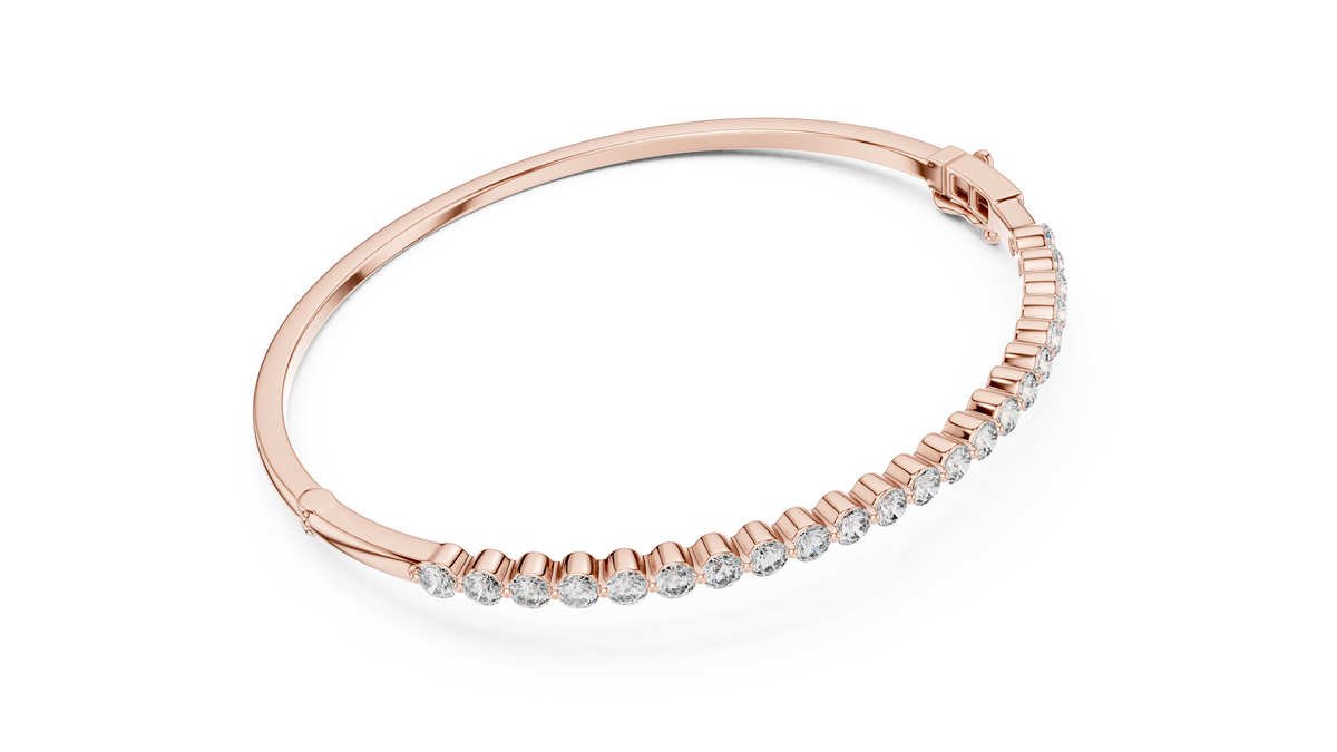 1.98ct TW Round Lab-Grown Diamond Hinged Bangle