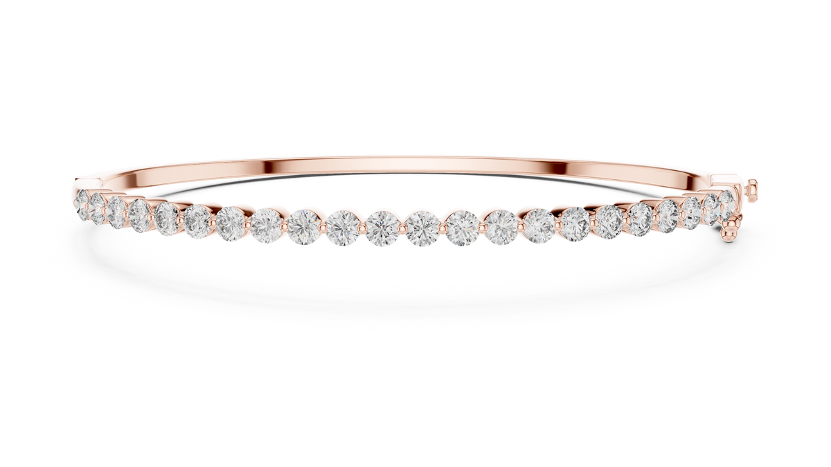 1.98ct TW Round Lab-Grown Diamond Hinged Bangle