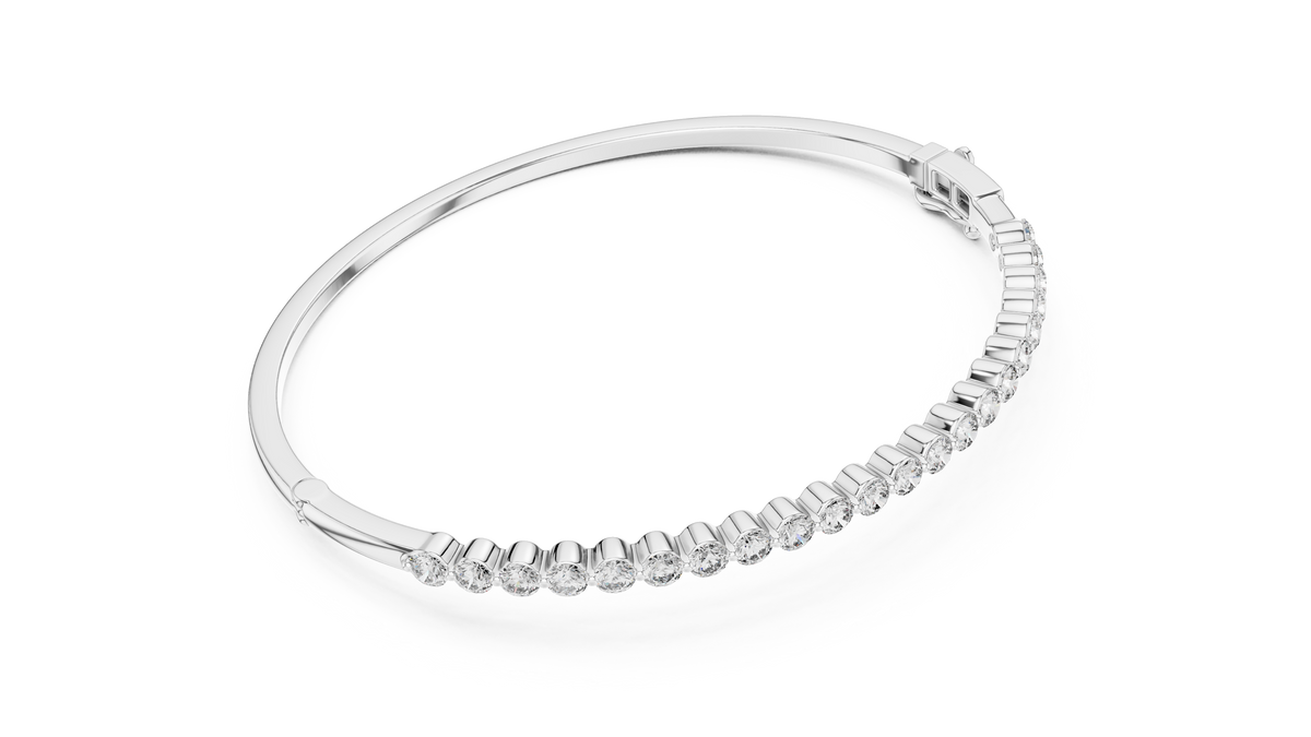 1.98ct TW Round Lab-Grown Diamond Hinged Bangle