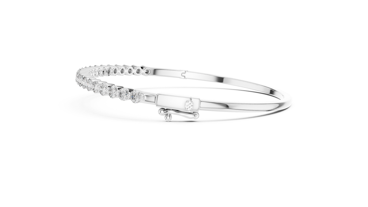 1.98ct TW Round Lab-Grown Diamond Hinged Bangle