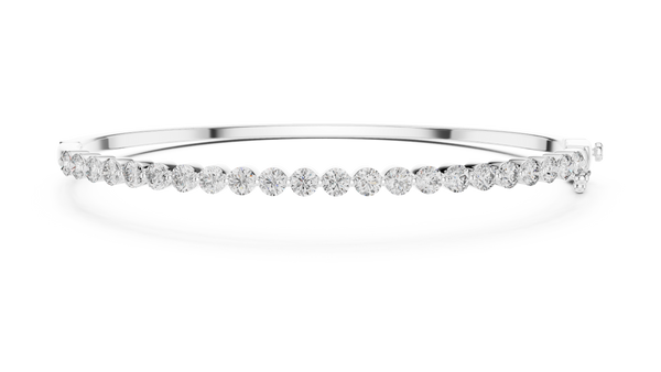 1.98ct TW Round Lab-Grown Diamond Hinged Bangle