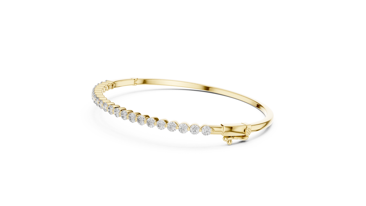 1.98ct TW Round Lab-Grown Diamond Hinged Bangle