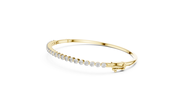 1.98ct TW Round Lab-Grown Diamond Hinged Bangle