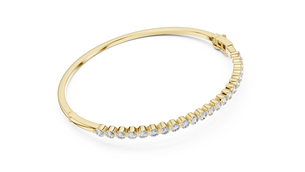 1.98ct TW Round Lab-Grown Diamond Hinged Bangle