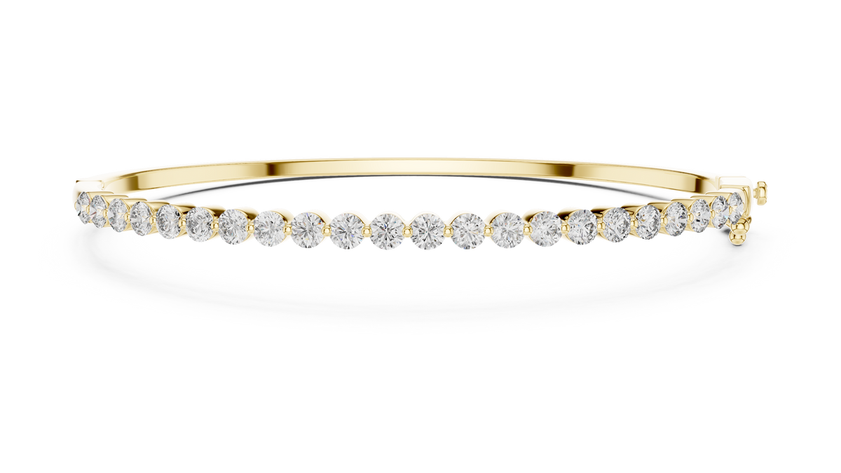 1.98ct TW Round Lab-Grown Diamond Hinged Bangle