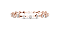 2.09ct TW Round Lab-Grown Diamond Navette Link Bracelet in Rose Gold — Verasah fine jewellery