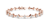 2.09ct TW Round Lab-Grown Diamond Navette Link Bracelet in Rose Gold — Verasah fine jewellery