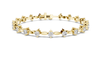 2.09ct TW Round Lab-Grown Diamond Navette Link Bracelet in Yellow Gold — Verasah fine jewellery