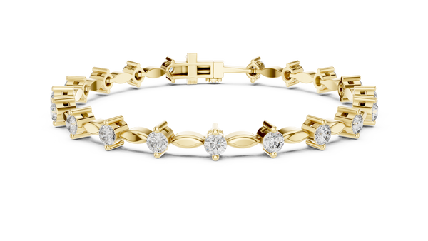2.09ct TW Round Lab-Grown Diamond Navette Link Bracelet