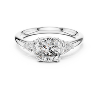 2.09ct TW Trillion and Cushion Lab-Grown Diamond Three Stone Ring in White Gold — Verasah fine jewellery