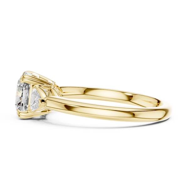 2.09ct TW Trillion and Cushion Lab-Grown Diamond Three Stone Ring