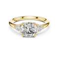 2.09ct TW Trillion and Cushion Lab-Grown Diamond Three Stone Ring