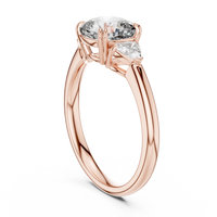2.09ct TW Trillion and Cushion Lab-Grown Diamond Three Stone Ring in Rose Gold — Verasah fine jewellery