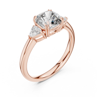 2.09ct TW Trillion and Cushion Lab-Grown Diamond Three Stone Ring in Rose Gold — Verasah fine jewellery