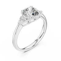 2.09ct TW Trillion and Cushion Lab-Grown Diamond Three Stone Ring in White Gold — Verasah fine jewellery