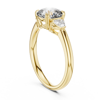 2.09ct TW Trillion and Cushion Lab-Grown Diamond Three Stone Ring in Yellow Gold — Verasah fine jewellery