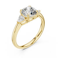 2.09ct TW Trillion and Cushion Lab-Grown Diamond Three Stone Ring in Yellow Gold — Verasah fine jewellery