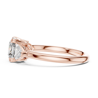 2.39ct TW Trillion and Cushion Lab-Grown Diamond Three Stone Ring in Rose Gold — Verasah fine jewellery