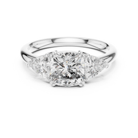 2.39ct TW Trillion and Cushion Lab-Grown Diamond Three Stone Ring in White Gold — Verasah fine jewellery