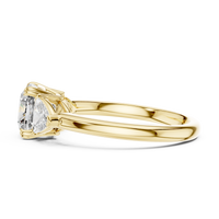 2.39ct TW Trillion and Cushion Lab-Grown Diamond Three Stone Ring in Yellow Gold — Verasah fine jewellery