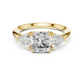 2.39ct TW Trillion and Cushion Lab-Grown Diamond Three Stone Ring