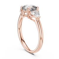 2.39ct TW Trillion and Cushion Lab-Grown Diamond Three Stone Ring in Rose Gold — Verasah fine jewellery