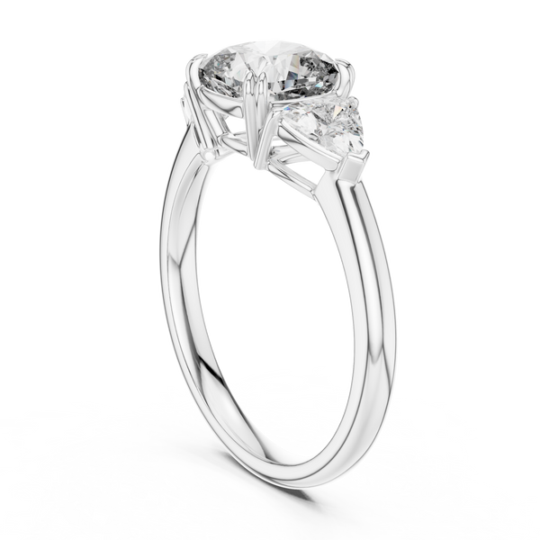 2.39ct TW Trillion and Cushion Lab-Grown Diamond Three Stone Ring