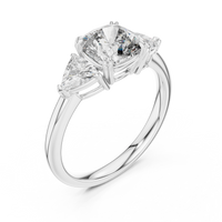 2.39ct TW Trillion and Cushion Lab-Grown Diamond Three Stone Ring in White Gold — Verasah fine jewellery