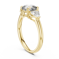 2.39ct TW Trillion and Cushion Lab-Grown Diamond Three Stone Ring in Yellow Gold — Verasah fine jewellery