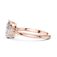 1.53ct TW Pear Lab-Grown Diamond Three Stone Ring in Rose Gold — Verasah fine jewellery
