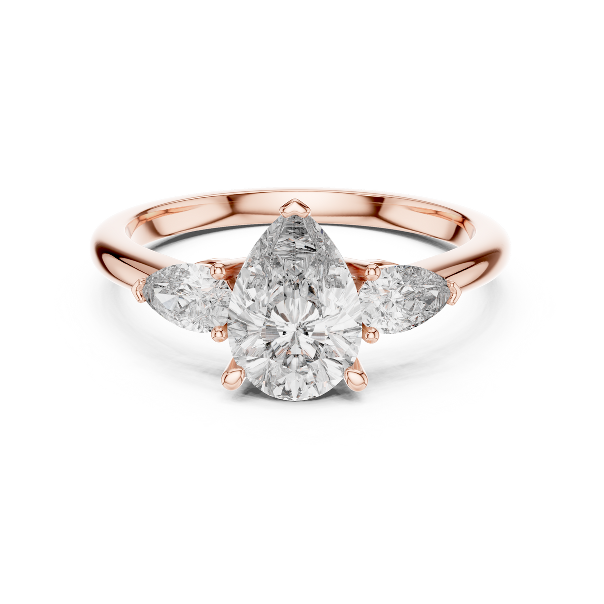 1.53ct TW Pear Lab-Grown Diamond Three Stone Ring