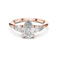 1.53ct TW Pear Lab-Grown Diamond Three Stone Ring in Rose Gold — Verasah fine jewellery