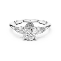 1.53ct TW Pear Lab-Grown Diamond Three Stone Ring in White Gold — Verasah fine jewellery
