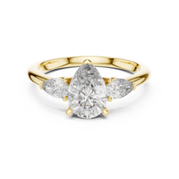 1.53ct TW Pear Lab-Grown Diamond Three Stone Ring in Yellow Gold — Verasah fine jewellery